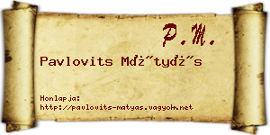 Pavlovits Mátyás névjegykártya