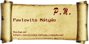 Pavlovits Mátyás névjegykártya